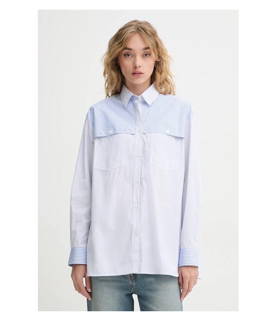 Βαμβακερό πουκάμισο PS Paul Smith χρώμα: μπλε, W2R.363B.P31099