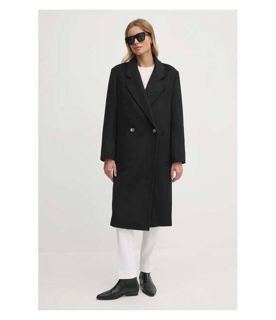 Μάλλινο παλτό Dkny χρώμα: μαύρο, D2G4A203