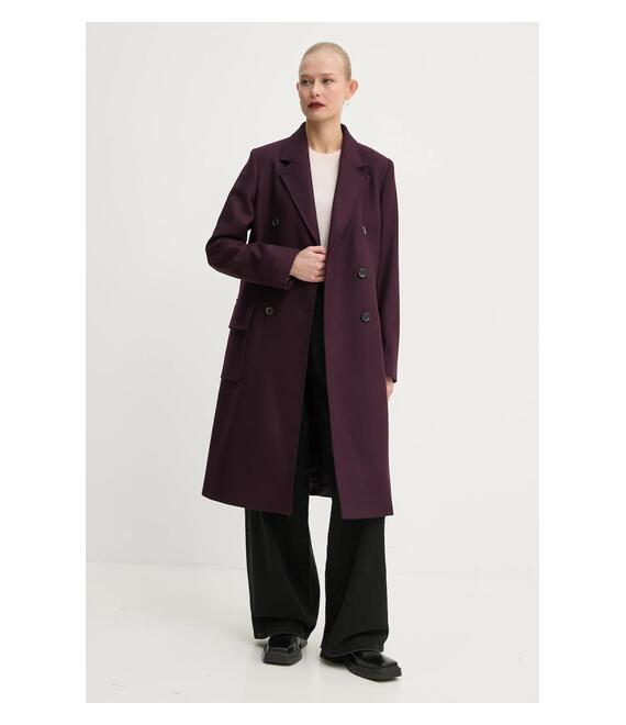Μάλλινο παλτό PS Paul Smith χρώμα: μοβ, W2R.240C.N21059