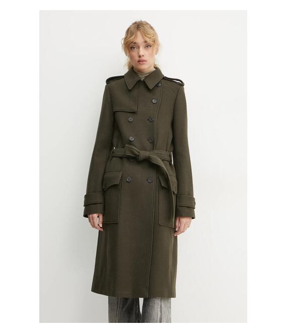 Μάλλινο παλτό The Kooples χρώμα: πράσινο, FTRE29003K
