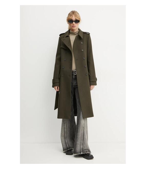 Μάλλινο παλτό The Kooples χρώμα: πράσινο, FTRE29003K