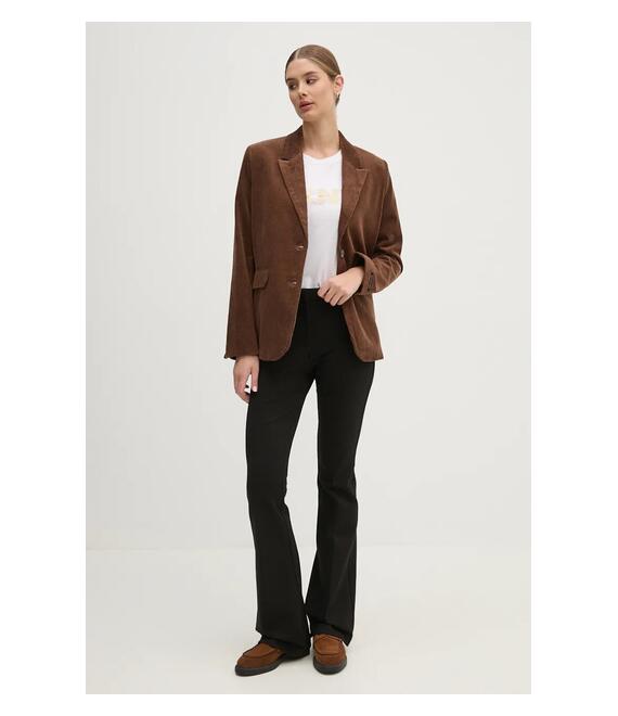 Μπουφάν με κορδόνι Pepe Jeans CARA χρώμα: καφέ, PL402459