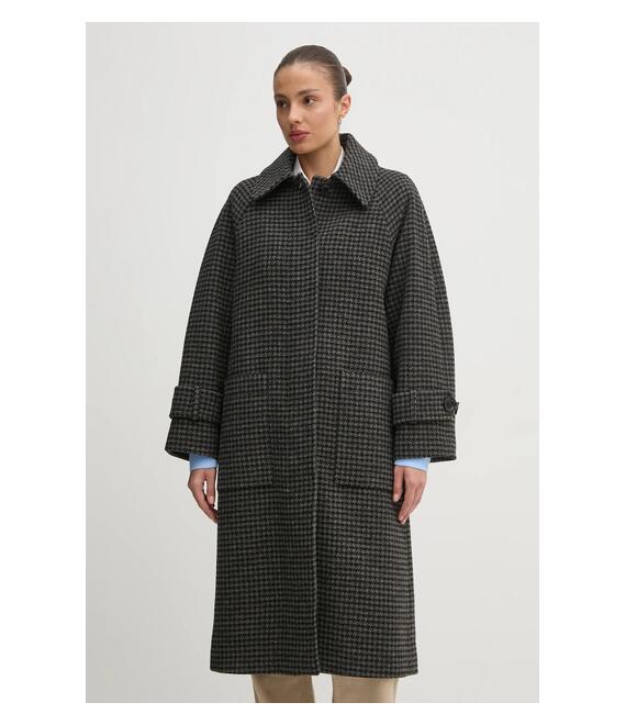 Μάλλινο παλτό Barbour Veronica Wool Car Coat χρώμα: γκρι, LWO0238