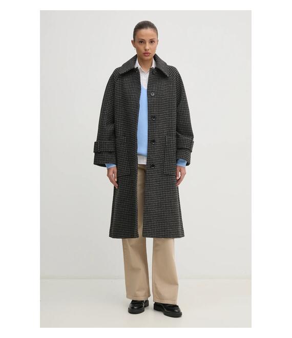 Μάλλινο παλτό Barbour Veronica Wool Car Coat χρώμα: γκρι, LWO0238