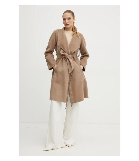 Μάλλινο παλτό Marciano Guess LILIANA χρώμα: μπεζ, 4BGL10 7125A