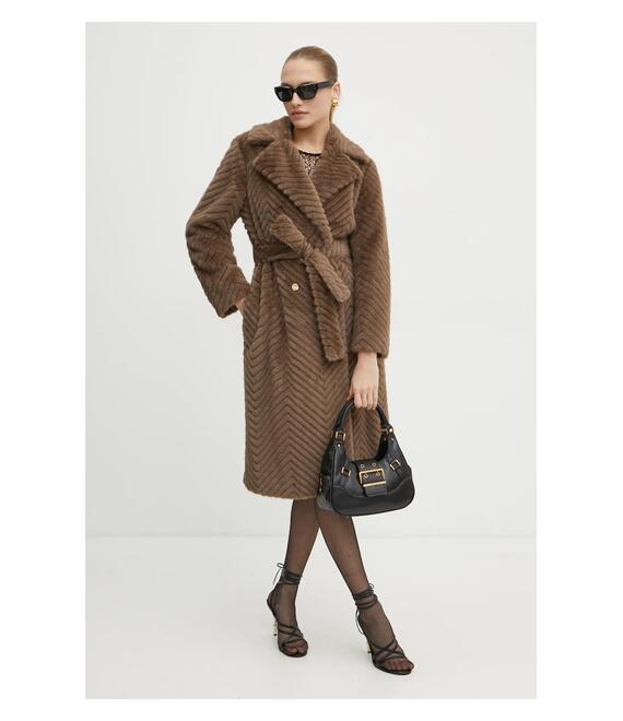 Παλτό Marciano Guess CLAIRE χρώμα: καφέ, 4BGL33 7206A