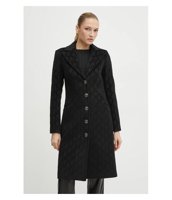 Μάλλινο παλτό Marciano Guess LINDA χρώμα: μαύρο, 4BGL03 7177A