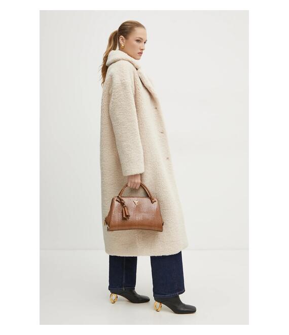 Παλτό Guess ALINA χρώμα: μπεζ, W3BL86 WF2C2