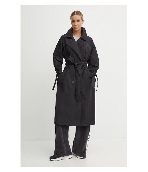 Παλτό adidas Originals x Ksenia Schneider χρώμα: μαύρο, IW5668