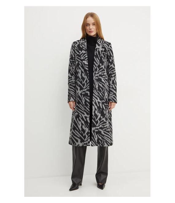 Μάλλινο παλτό Karl Lagerfeld χρώμα: γκρι, 246W1503