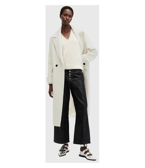 Παλτό από μείγμα μαλλιού AllSaints MABEL COAT χρώμα: άσπρο, W006OZ