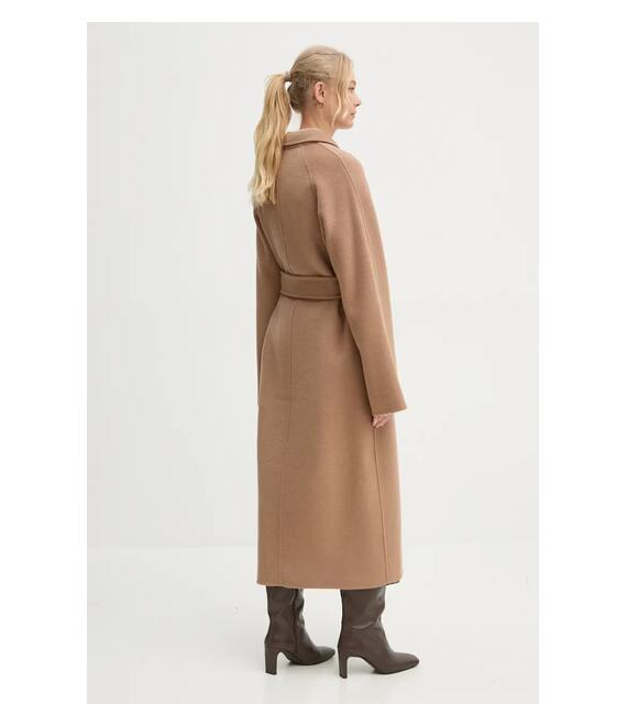 Μάλλινο παλτό Stand Studio Claudine Long Coat χρώμα: καφέ, 61218-8550 Μάλλινο παλτό Stand Studio Claudine Long Coat χρώμα: καφέ, 61218-8550