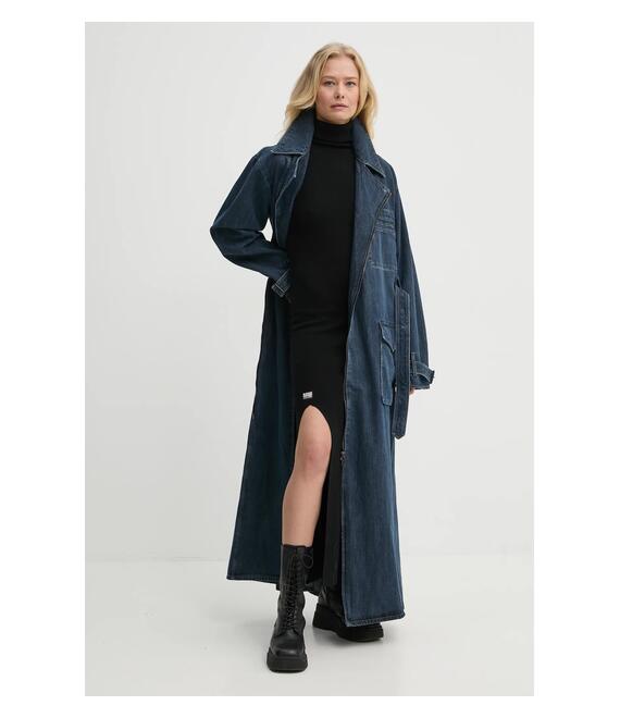 Τζιν παλτό G-Star Raw γυναικείο, χρώμα: ναυτικό μπλε, D25367-D762