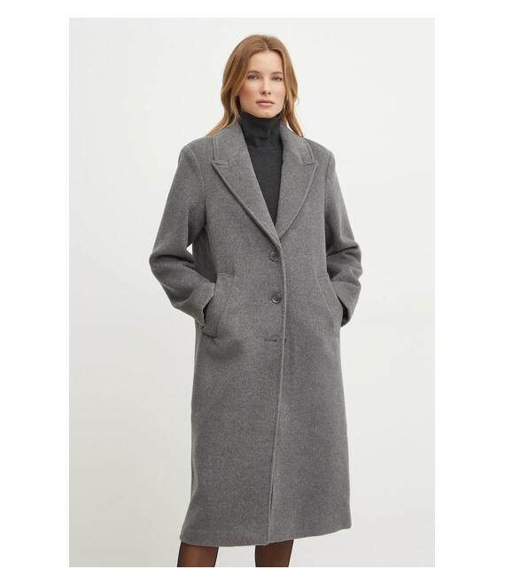 Μάλλινο παλτό Abercrombie & Fitch χρώμα: γκρι, KI144-4247
