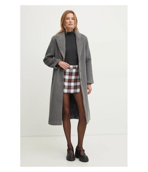 Μάλλινο παλτό Abercrombie & Fitch χρώμα: γκρι, KI144-4247