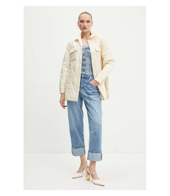 Μπουφάν Guess GIORGIA χρώμα: μπεζ, W4YL16 WGAL2