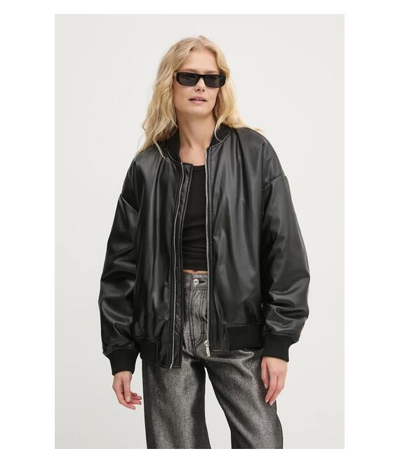 Μπουφάν bomber Chiara Ferragni γυναικείο, χρώμα: μαύρο, 77CBSH01