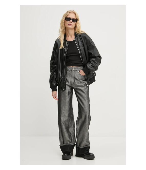 Μπουφάν bomber Chiara Ferragni γυναικείο, χρώμα: μαύρο, 77CBSH01
