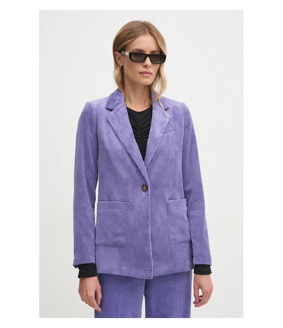 Σακάκι από βελούδο United Colors of Benetton χρώμα: μοβ, 2Q5GDW02G