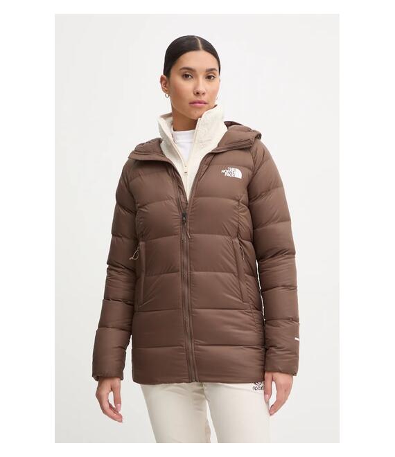 Μπουφάν με επένδυση από πούπουλα The North Face Hyalite χρώμα: καφέ, NF0A7Z9R1OI1