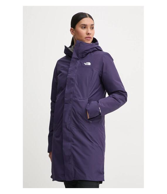 Πουπουλένιο αθλητικό μπουφάν The North Face Suzanne Triclimate 2.0 χρώμα: μοβ, NF0A89JM7O91