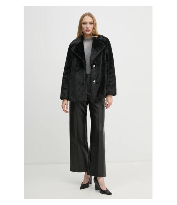 Παλτό Guess FILOMENA χρώμα: μαύρο, W4BL04 WGHO0