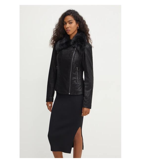 Μπουφάν Guess OLIVIA χρώμα: μαύρο, W4BL29 WGJE0