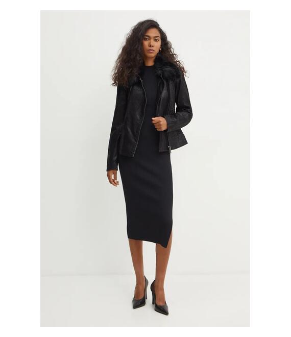 Μπουφάν Guess OLIVIA χρώμα: μαύρο, W4BL29 WGJE0