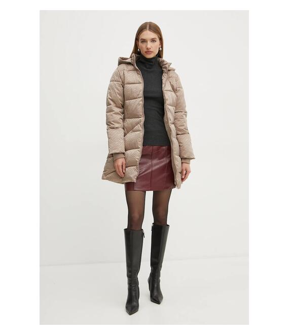 Μπουφάν Guess SELINE χρώμα: καφέ, W4BL58 WGL72
