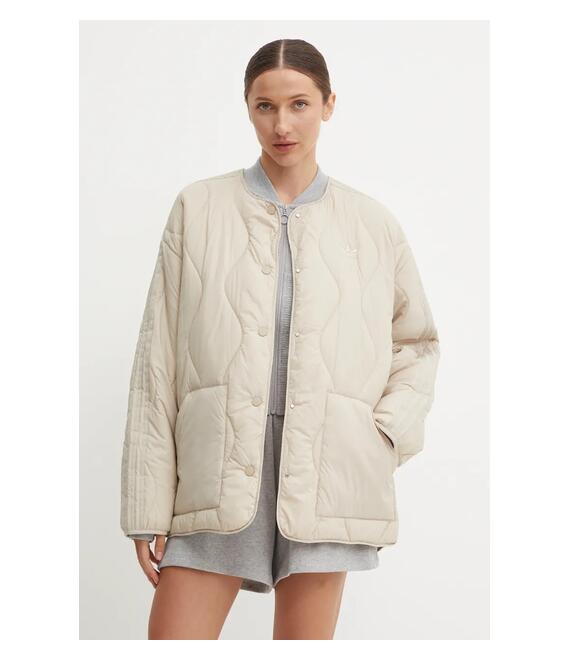 Μπουφάν adidas Originals Quilted Liner χρώμα: μπεζ, JJ4352