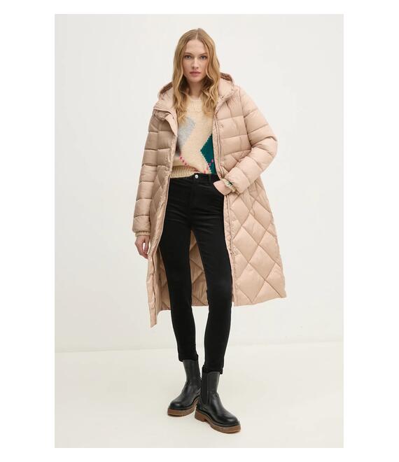 Μπουφάν Sisley χρώμα: μπεζ, 26DRLN04F