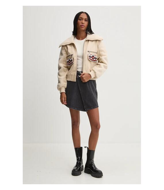 Μπουφάν Desigual ROMA χρώμα: μπεζ, 24WWED06