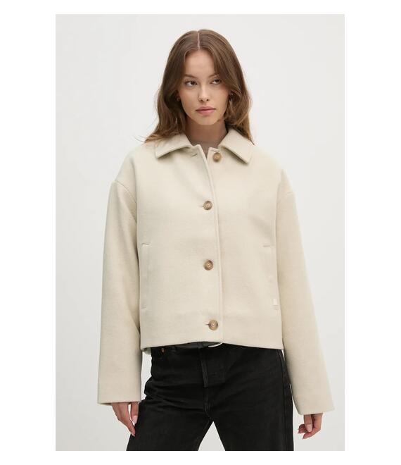 Μάλλινο παλτό Calvin Klein Jeans χρώμα: μπεζ, J20J224128