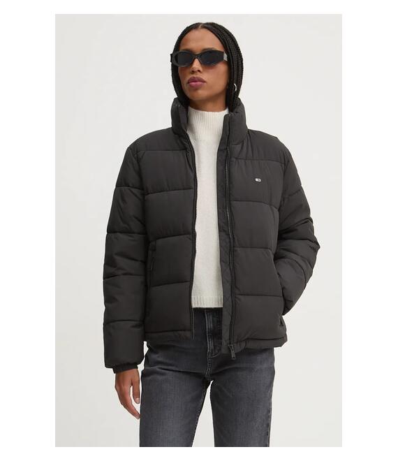 Μπουφάν Tommy Jeans χρώμα: μαύρο, DW0DW18827