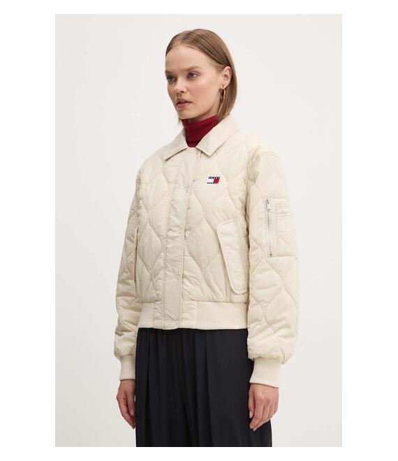 Μπουφάν Tommy Jeans χρώμα: μπεζ, DW0DW18839