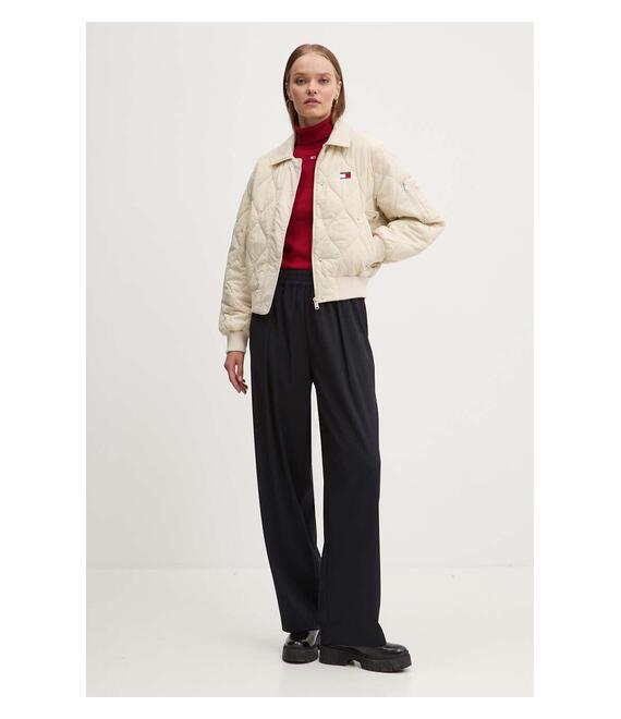 Μπουφάν Tommy Jeans χρώμα: μπεζ, DW0DW18839