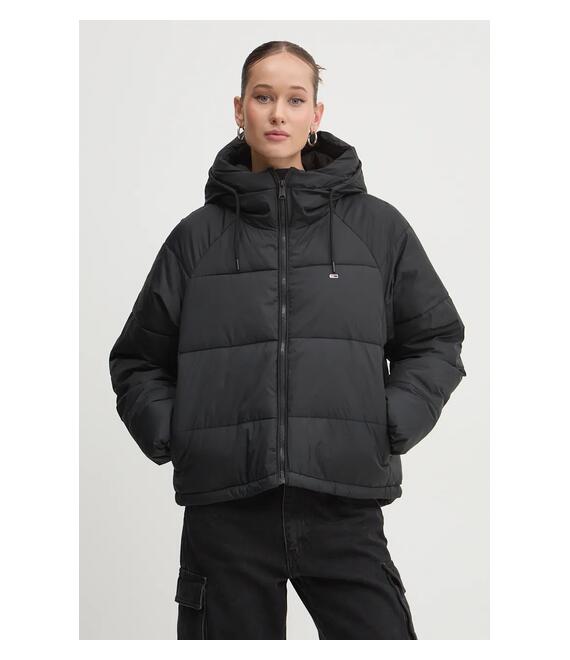 Μπουφάν Tommy Jeans χρώμα: μαύρο, DW0DW18841