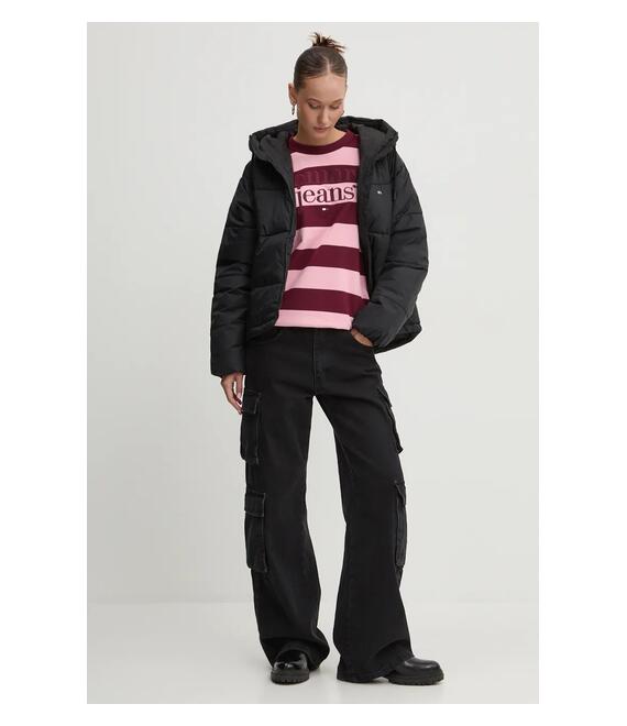 Μπουφάν Tommy Jeans χρώμα: μαύρο, DW0DW18841