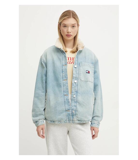 Τζιν μπουφάν Tommy Jeans χρώμα: μπλε, DW0DW19823