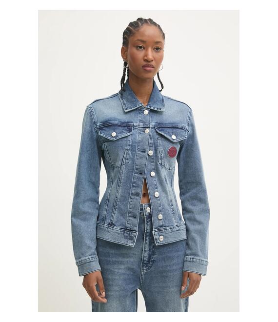Τζιν μπουφάν Moschino Jeans χρώμα: ναυτικό μπλε, A0510 8721