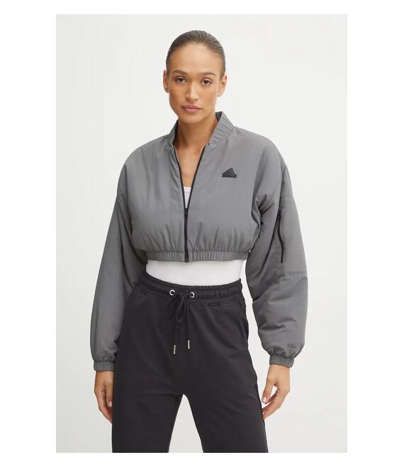 Μπουφάν adidas City Escape χρώμα: γκρι, IZ1492