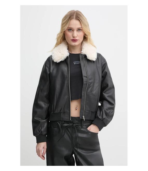 Μπουφάν Levi's χρώμα: μαύρο, A8975
