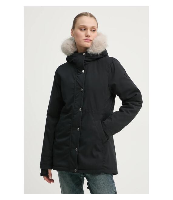 Μπουφάν Hollister Co. χρώμα: μαύρο, KI344-4503