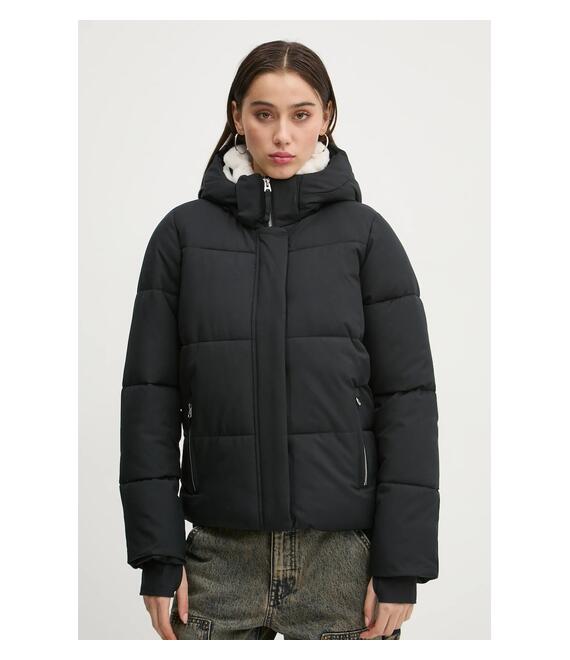 Μπουφάν Hollister Co. χρώμα: μαύρο, KI344-4654