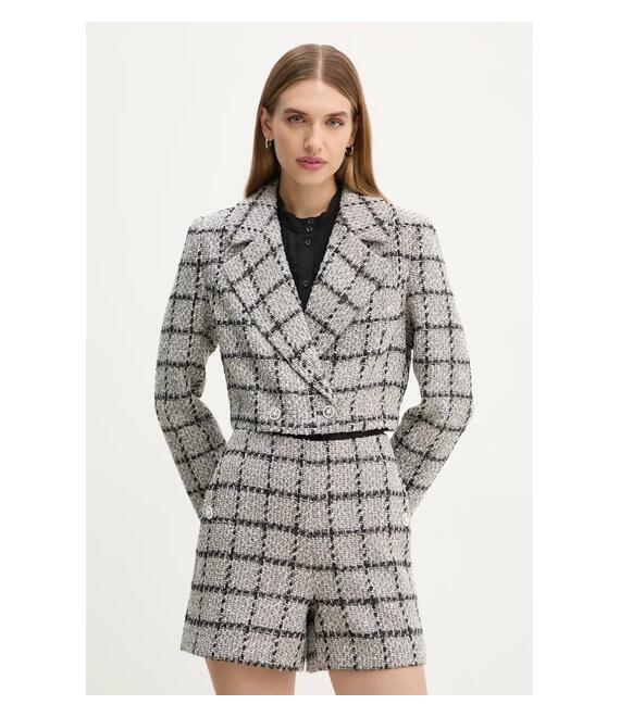 Σακάκι Bruuns Bazaar DoxaBBNanyas short blazer χρώμα: γκρι, BBW4175