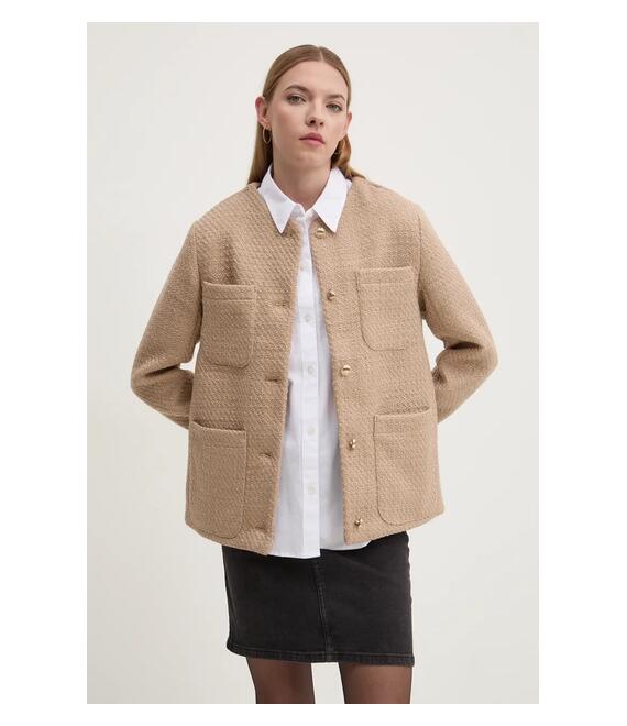Σακάκι Abercrombie & Fitch χρώμα: μπεζ, KI144-4128
