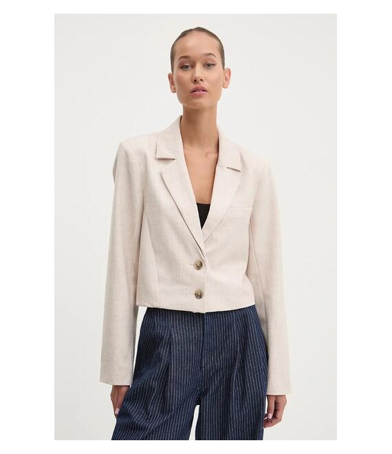 Σακάκι Abercrombie & Fitch χρώμα: μπεζ, KI144-4142