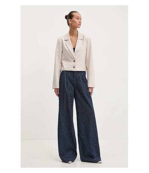Σακάκι Abercrombie & Fitch χρώμα: μπεζ, KI144-4142