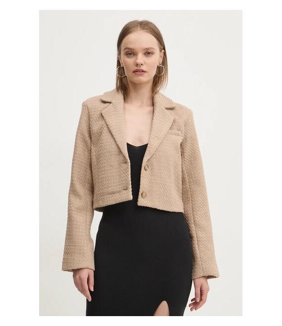 Σακάκι Abercrombie & Fitch χρώμα: μπεζ, KI144-4179