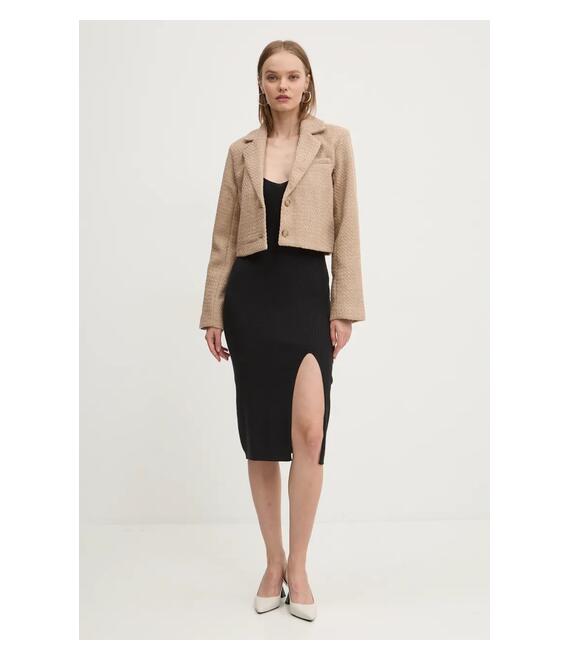 Σακάκι Abercrombie & Fitch χρώμα: μπεζ, KI144-4179